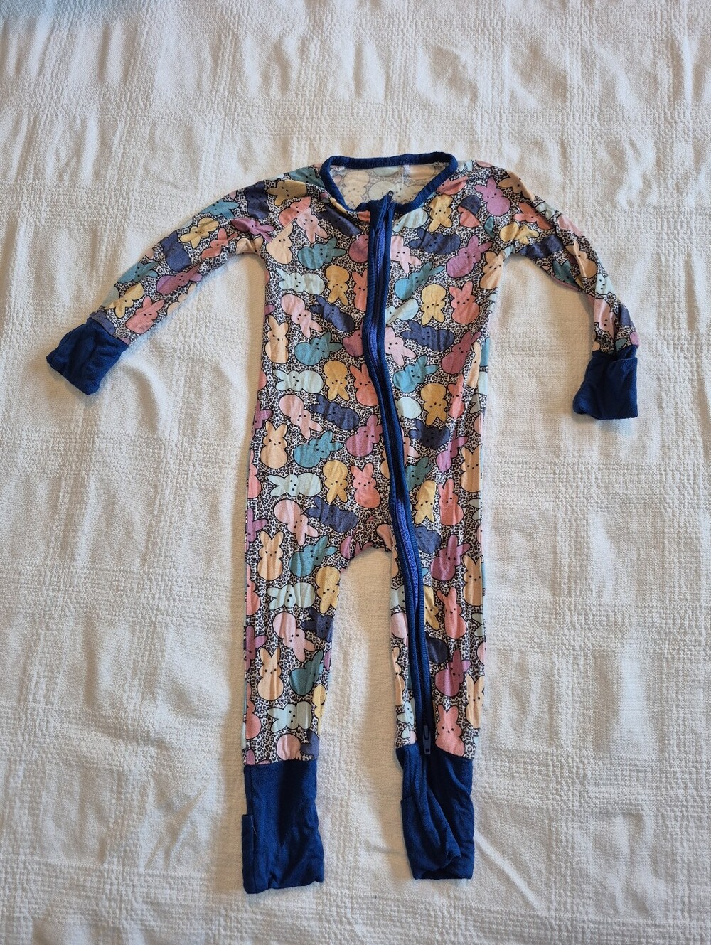 Miozing Baby size 3-6 months bunny design pajamas hand and feet flip VGUC
